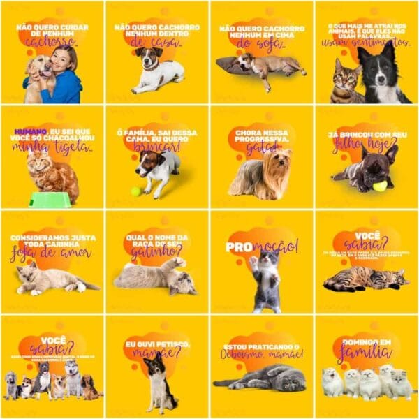 Modelos Canva Pet Shop 200 Templates Editáveis + Legendas