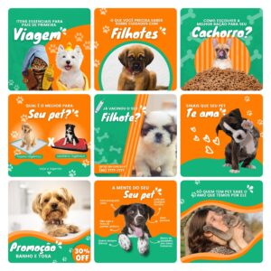 Modelos Canva Pet Shop 30 Templates Editáveis + Bônus