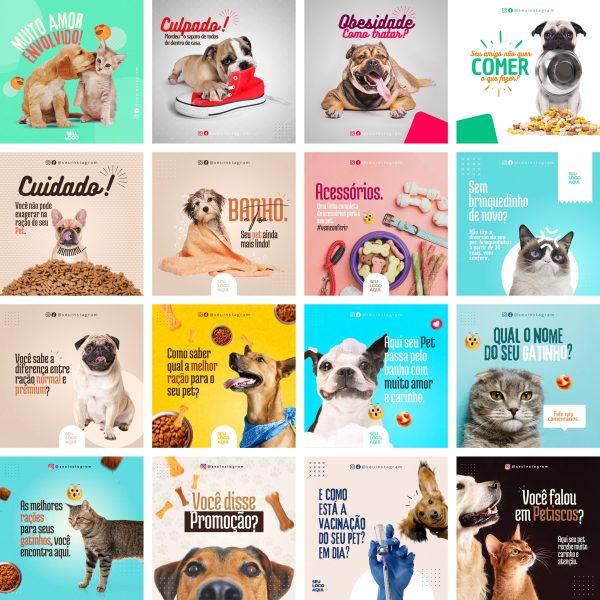 Modelos Canva pet Shop Petshop 39 Templates Editáveis + Bônus