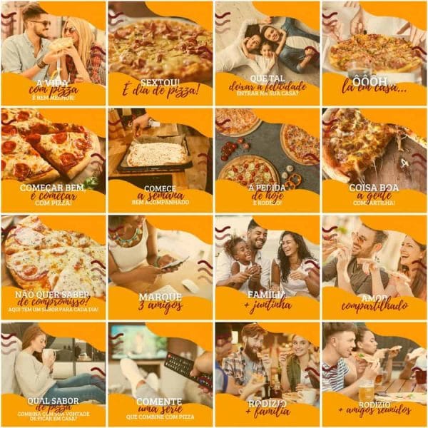 Modelos Canva Pizzaria Pizza 200 Templates Editáveis + Legendas