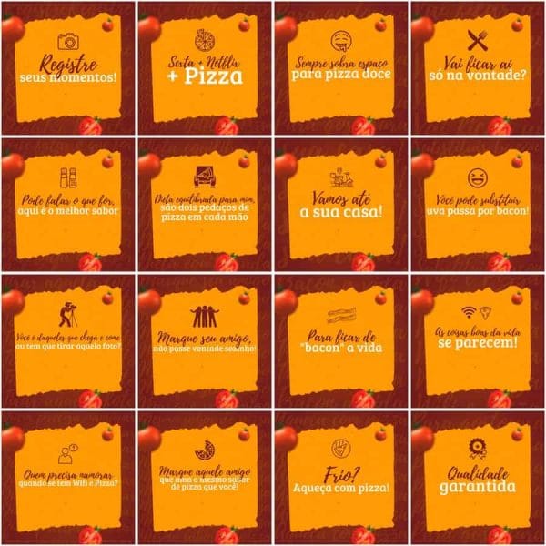 Modelos Canva Pizzaria Pizza 200 Templates Editáveis + Legendas