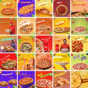 Modelos Canva Pizzaria Pizza 3.0 50 Templates Editáveis + Bônus
