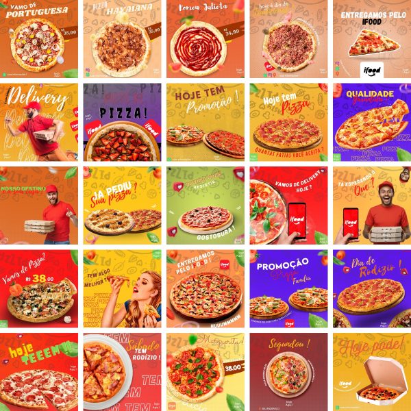 Modelos Canva Pizzaria Pizza 400 Templates Editáveis + Bônus