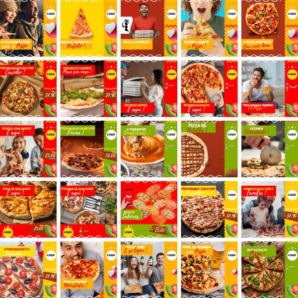 Modelos Canva Pizzaria Pizza 400 Templates Editáveis + Bônus