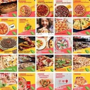Modelos Canva Pizzaria Pizza 400 Templates Editáveis + Bônus