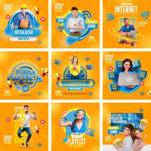 Modelos Canva Provedor de Internet 10 Templates Editáveis + Bônus