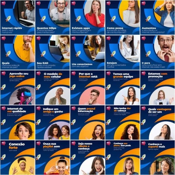 Modelos Canva Provedor de Internet 200 Templates Editáveis + Legendas