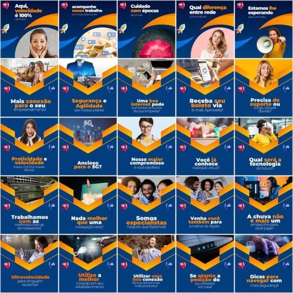 Modelos Canva Provedor de Internet 200 Templates Editáveis + Legendas