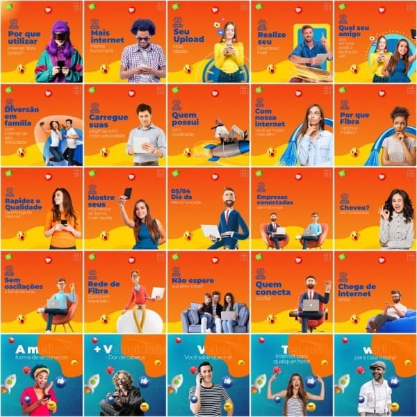 Modelos Canva Provedor de Internet 200 Templates Editáveis + Legendas