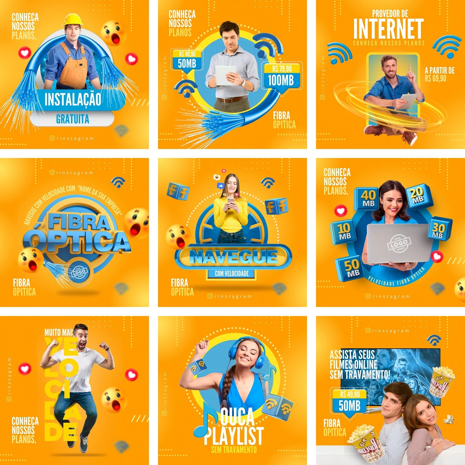 Modelos Canva Provedor de Internet 28 Templates Editáveis + Bônus