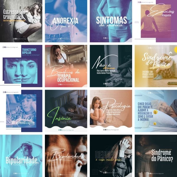 Modelos Canva Psicologia Psicologo 30 Templates Editáveis + Bônus