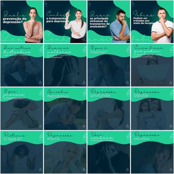 Modelos Canva Psicólogo Psicologia 200 Templates Editáveis + Legendas