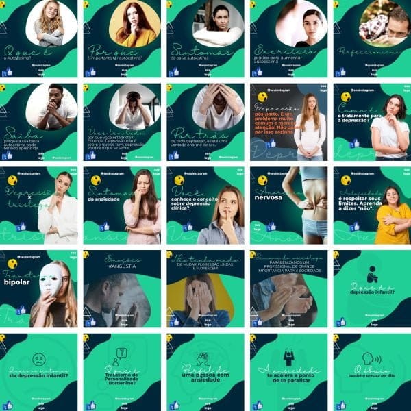 Modelos Canva Psicologos 220 Templates Editáveis + Bônus
