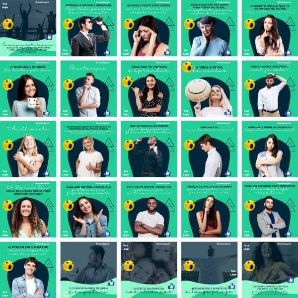 Modelos Canva Psicologos 220 Templates Editáveis + Bônus