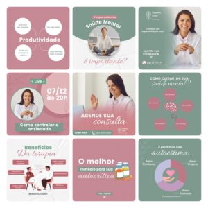 Modelos Canva Psicólogos 30 Templates Editáveis + Bônus