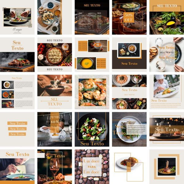 Modelos Canva Restaurante 2.0 25 Templates Editáveis + Bônus