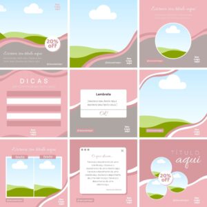 Modelos Canva Salão de Beleza 3.0 11 Templates Editáveis + Bônus
