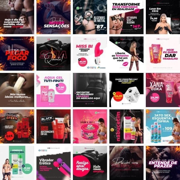 Modelos Canva Sex Shop 50 Templates Editáveis + Bônus