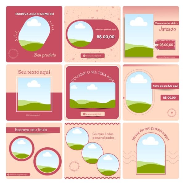 Modelos Canva Sublimação Loja de Personalizados 130 Templates Editáveis + Bônus
