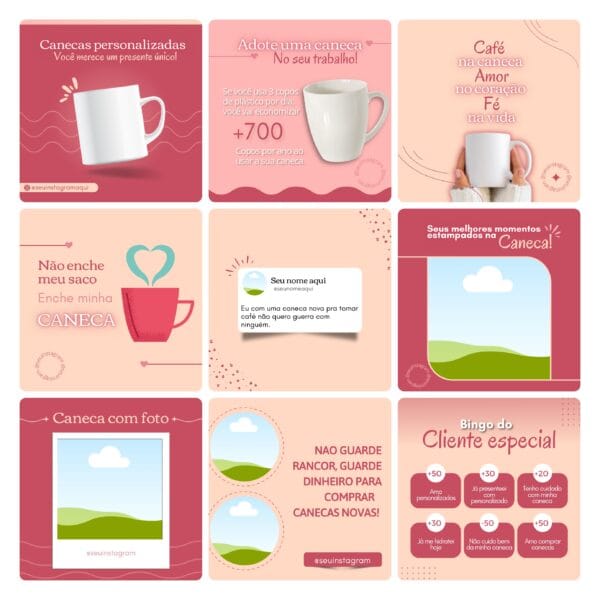 Modelos Canva Sublimação Loja de Personalizados 130 Templates Editáveis + Bônus