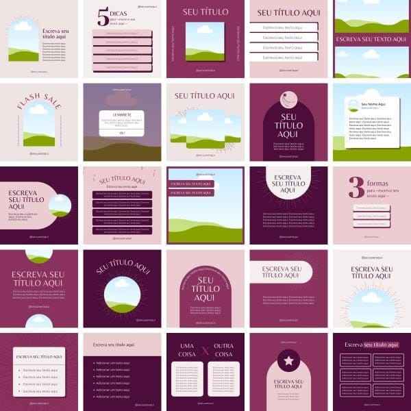 Modelos Canva Terapias Holística Editáveis 25 Templates Editáveis + Bônus