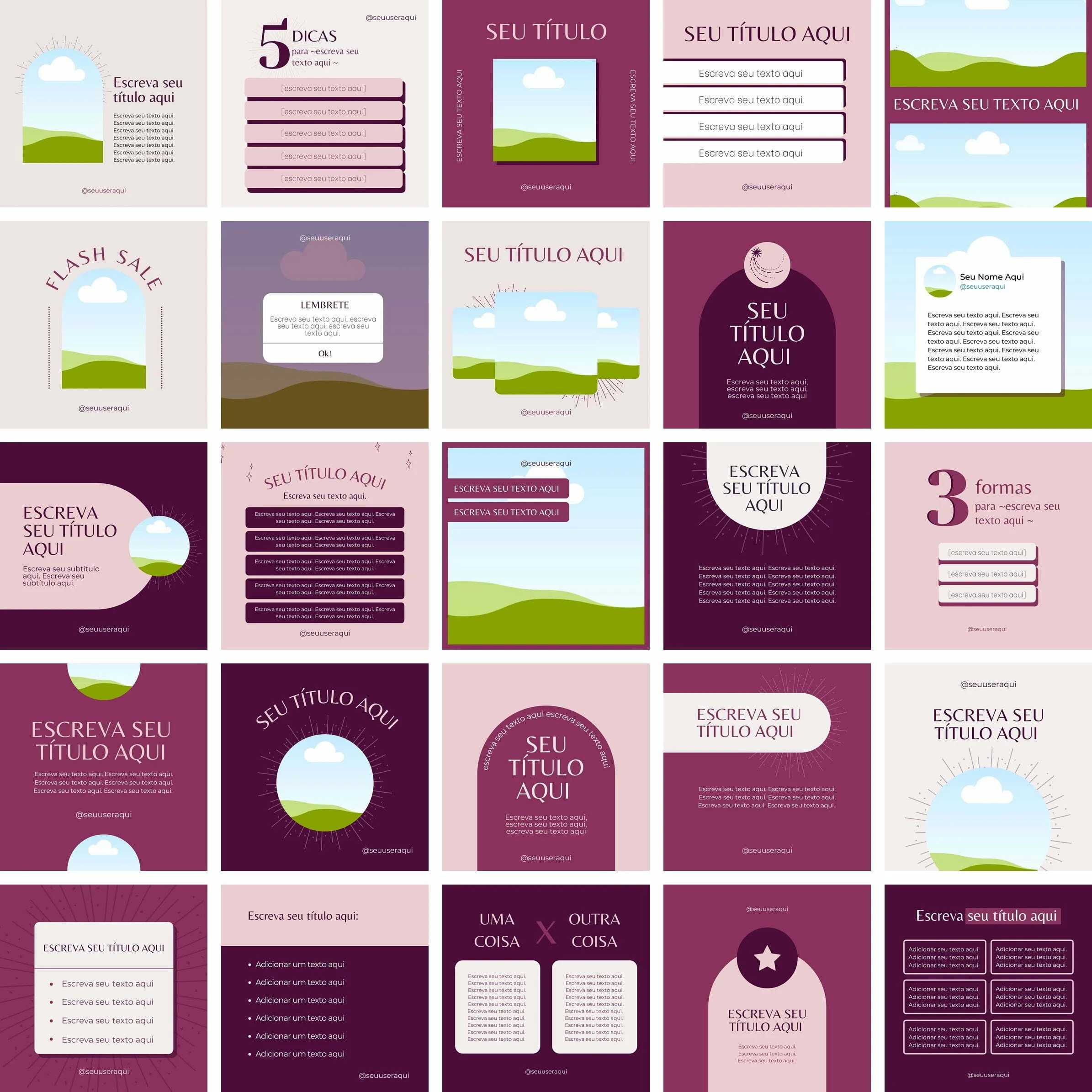 Modelos Canva Terapias Holística Editáveis 25 Templates Editáveis + Bônus