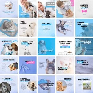 Modelos Canva Veterinária Pet Shop Petshop 25 Templates Editáveis + Bônus