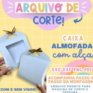 Molde Limpo Caixa Almofada com Alça - Arquivo Digital 7 Molde Limpo Caixa Almofada com Alça - Arquivo Digital
