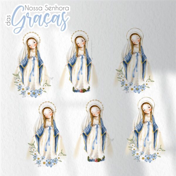 Nossa Senhora das Graças V2 Santinhos para Personalizados