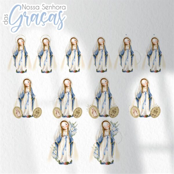 Nossa Senhora das Graças V2 Santinhos para Personalizados