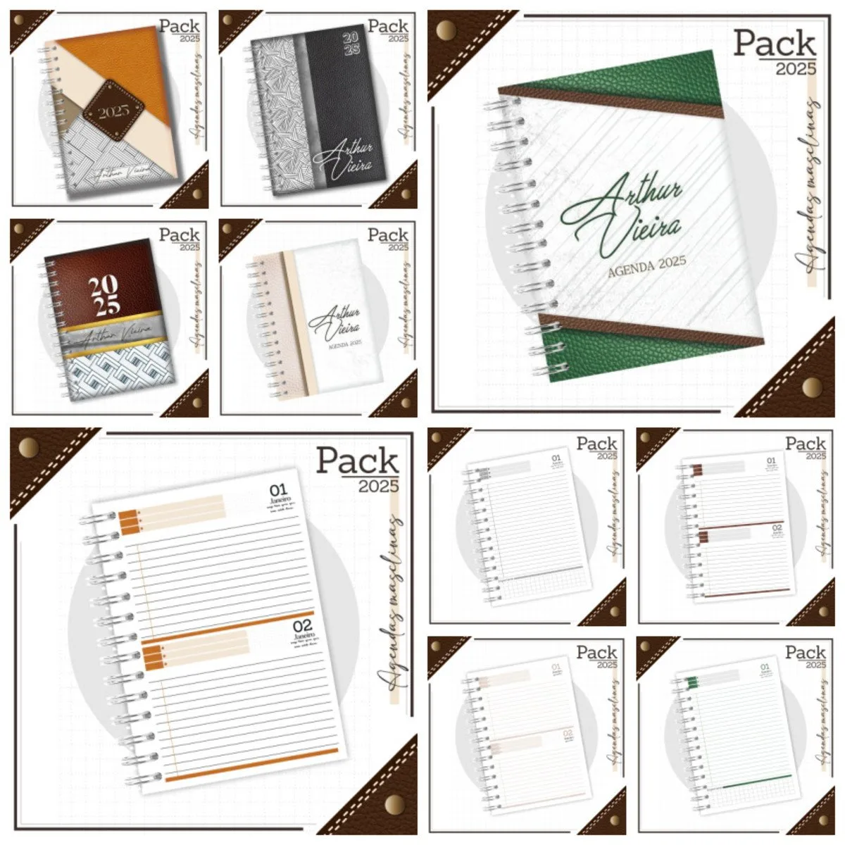 Pack 2025 - Agendas Masculinas - Arquivo Digital