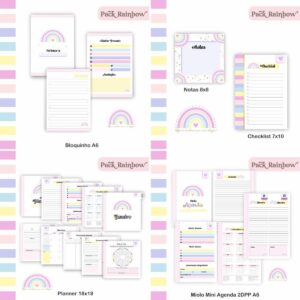 Pack Agenda e Planner Rainbow 2023 - Arquivo Digital