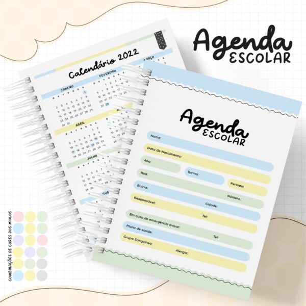 Pack Agenda Escolar 2022 - Arquivo Digital