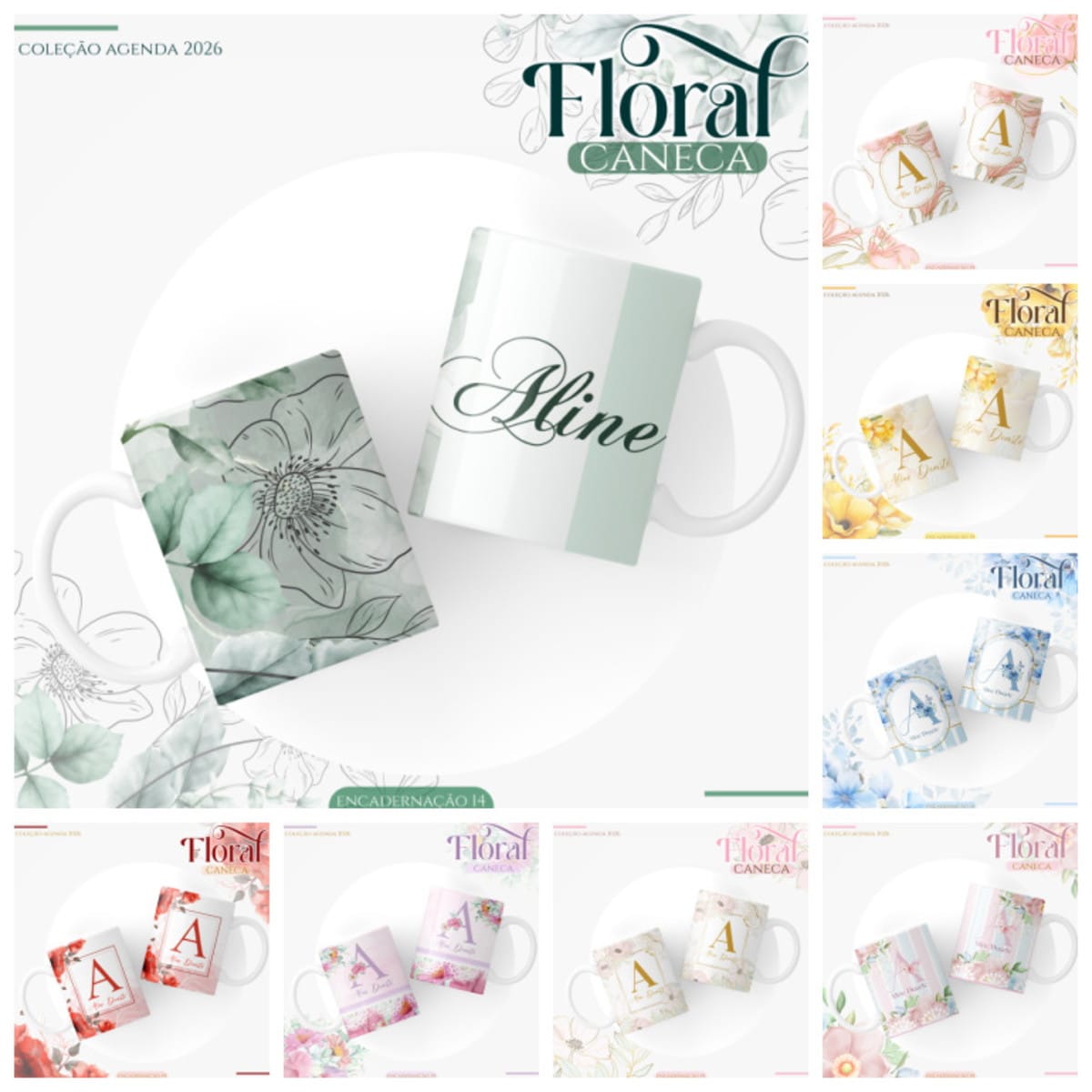 Kit Digital Agenda Feminina 2026 Floral para Personalizar 2 Kit Digital Agenda Feminina 2026 Floral para Personalizar - Imagem 2