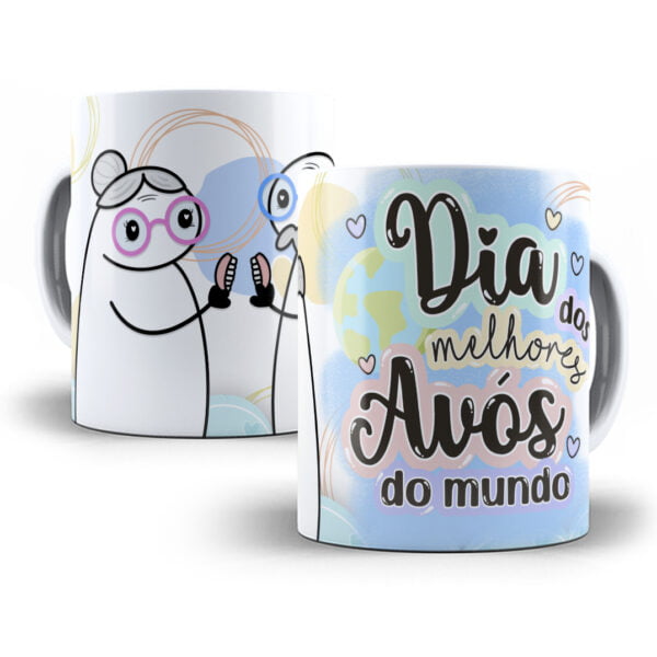 Pack Artes Caneca Flork Avós Sublimação Editável Corel Draw