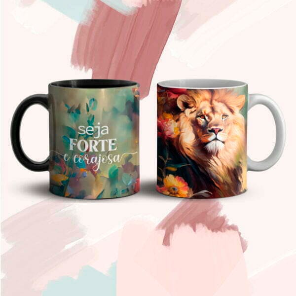 Pack Artes Caneca Religião Cristão Gospel Leão de Judá