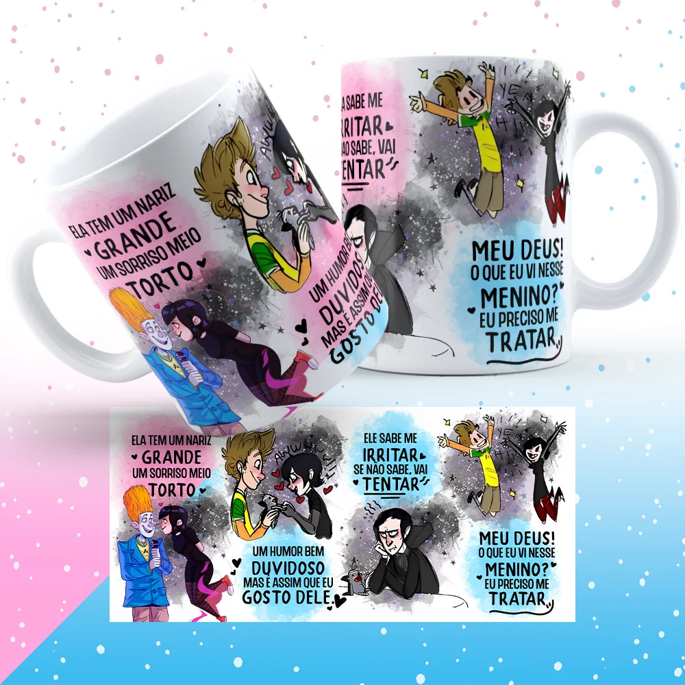 Pack Artes Caneca Sorriso Torto Dia dos Namorados Ele e Ela 2 Pack Artes Caneca Sorriso Torto Dia dos Namorados Ele e Ela