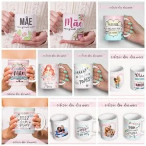 Pack Artes Canecas Dia das Mães - Arquivo Digital