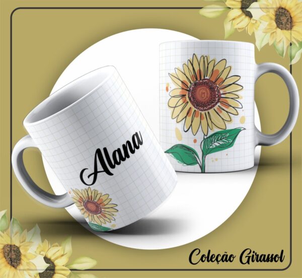 Pack Artes Canecas Girassóis - Arquivo Digital