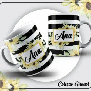 Pack Artes Canecas Girassois Arquivo Digital