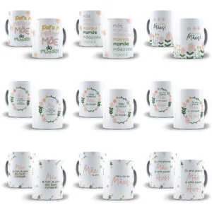 Pack Artes Dia das Mães para Sublimar Torre Xícara e Caneca
