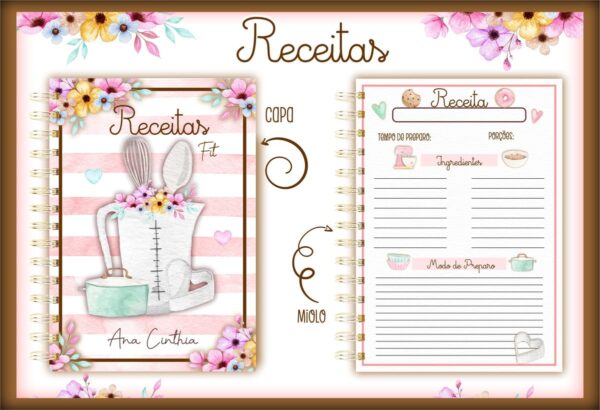 Pack Caderno de Receitas - Arquivo Digital