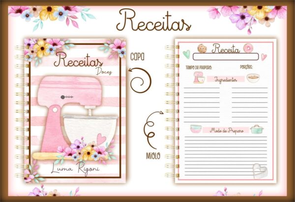 Pack Caderno de Receitas - Arquivo Digital