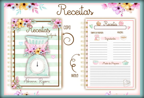 Pack Caderno de Receitas - Arquivo Digital