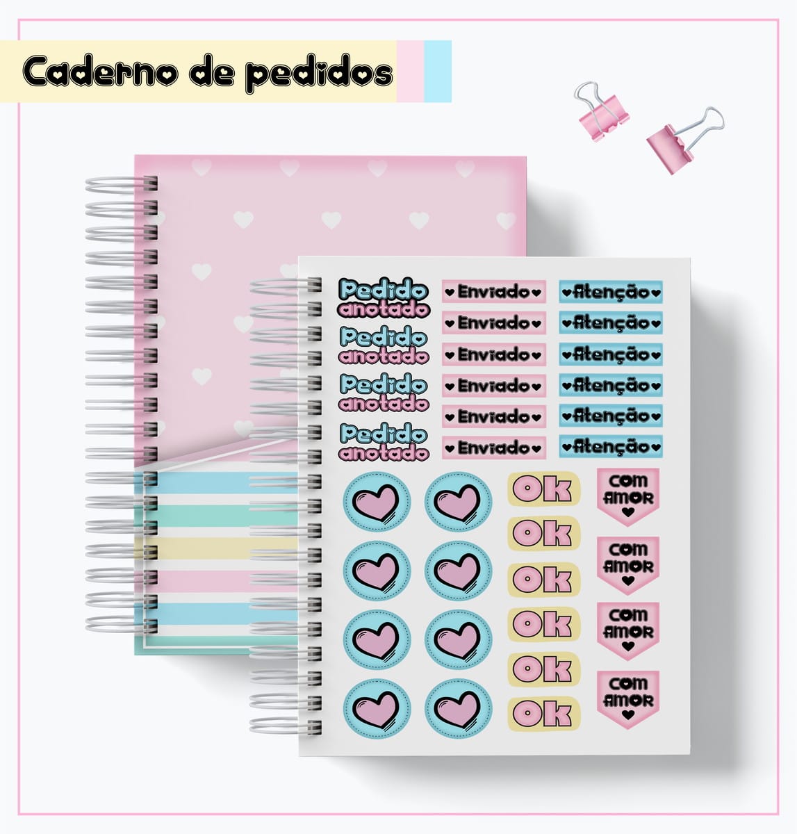 Kit Digital Caderno de Pedidos com Capas e Miolo 3 Kit Digital Caderno de Pedidos com Capas e Miolo - Imagem 3