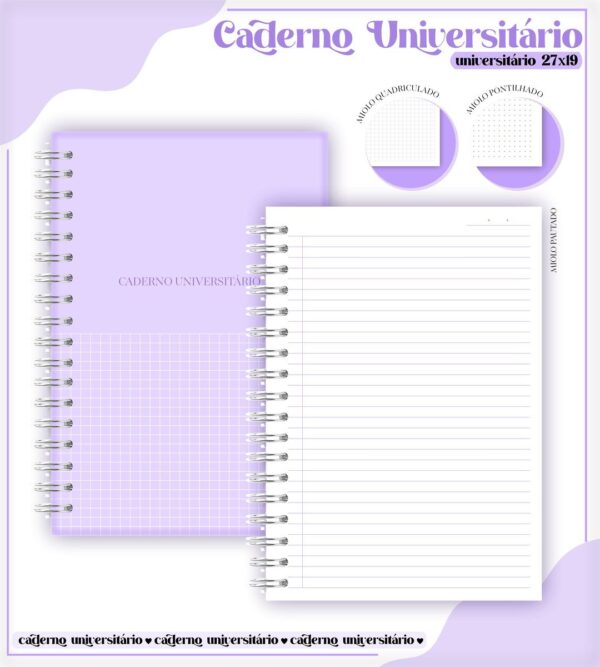 Pack Cadernos Universitários - Arquivos Encadernação