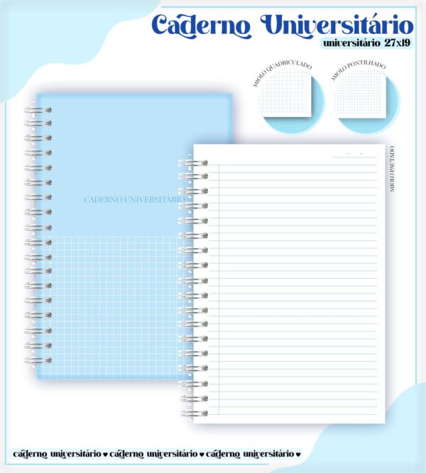 Pack Cadernos Universitários - Arquivos Encadernação