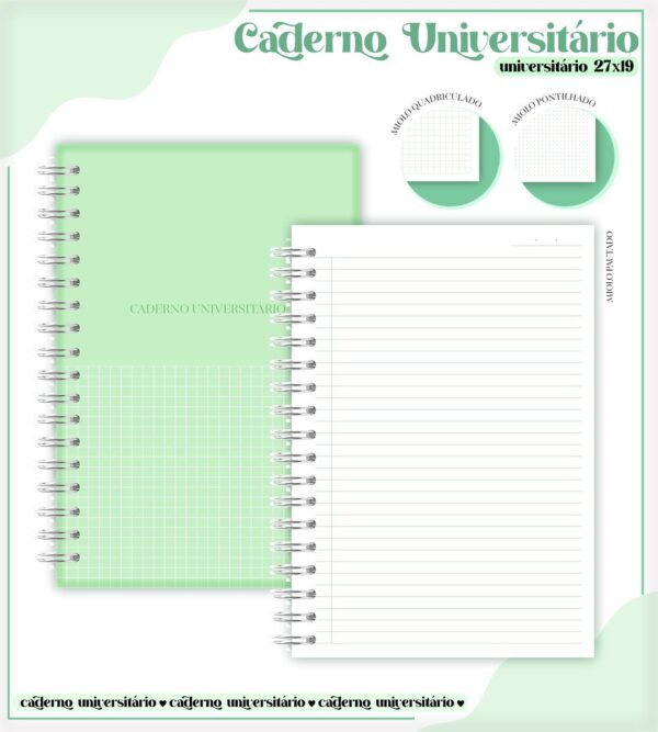 Pack Cadernos Universitários - Arquivos Encadernação