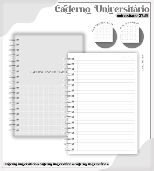 Pack Cadernos Universitários - Arquivos Encadernação