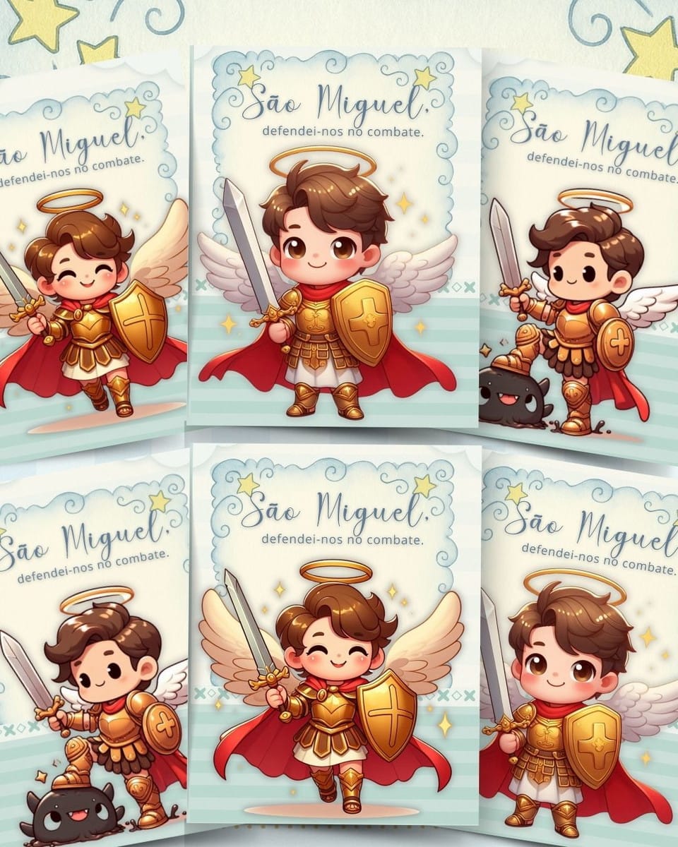 Capas Digitais Arcanjo Miguel Cartoon em PNG A5 e A4 2 Capas Digitais Arcanjo Miguel Cartoon em PNG A5 e A4 - Imagem 2